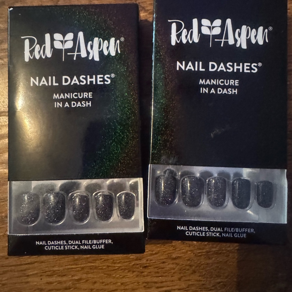 Red Aspen Nail Midnight Magic Makenzie 2 boxes black glitter FIRM PRICE 2 boxes